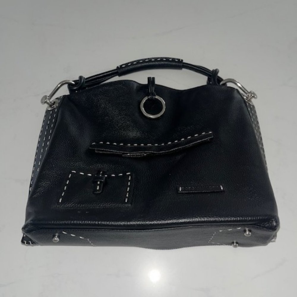 BCBG MaxAzria Black Purse with White Stitching